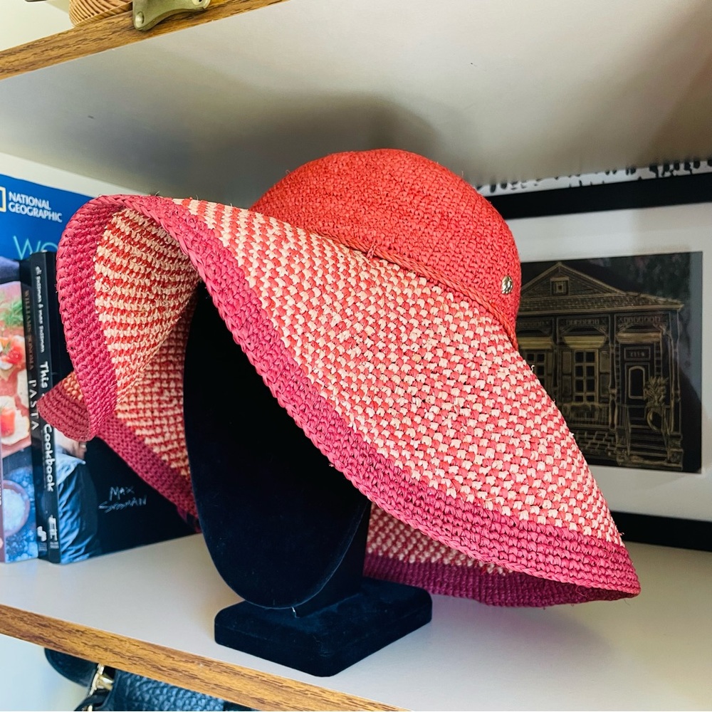 Helen Kaminski Raffia Sun Hat in Two Tone - Fig